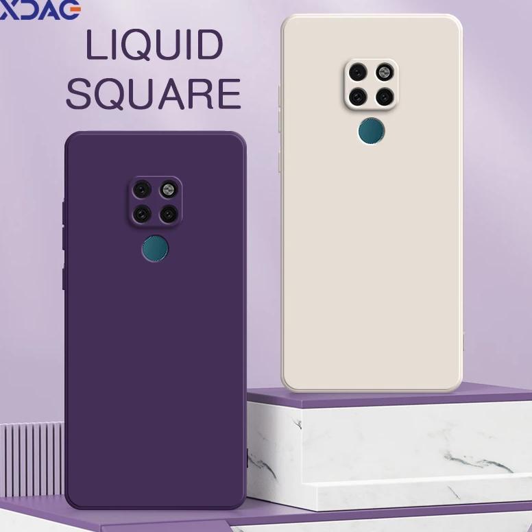 Original Soft Candy Phone Case for Huawei Mate 20 Pro X Square Liquid Silicone Back Funda Mate20 Mat