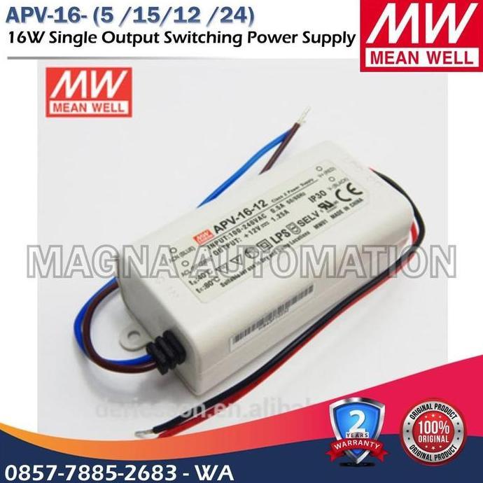 POWER SUPPLY LED DRIVER MEANWELL APV-16-12 APV-16-24 MEANWELL 16watt magn4 Segera Beli