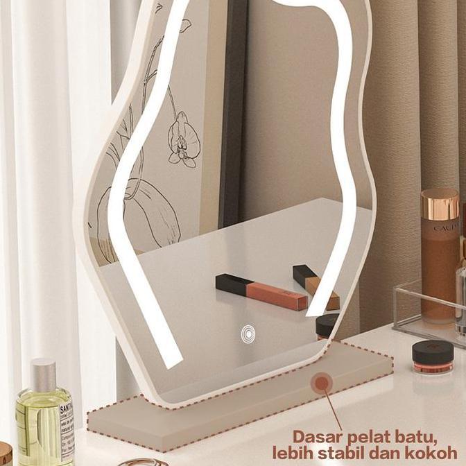 Etife Cermin Awan / Cermin Rias Meja Rias / Cermin Rias LED / Cermin Rias Duduk / Cermin Oval Pengin