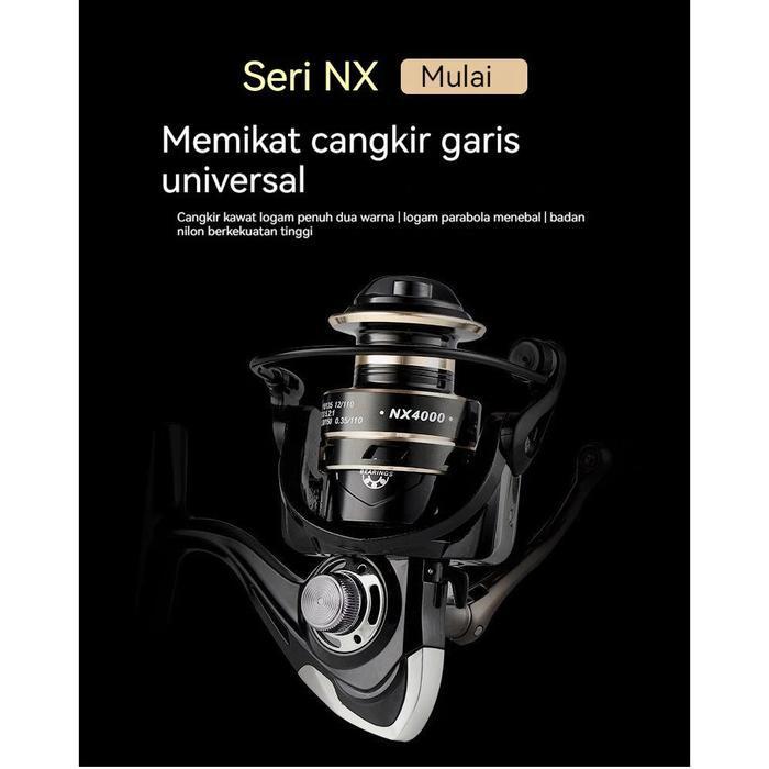 Shimano Reel Pancing Nx2000-7000 Asli Besi Spinning Reel Murah Kuat Metal Power Handle Spinning Rod 