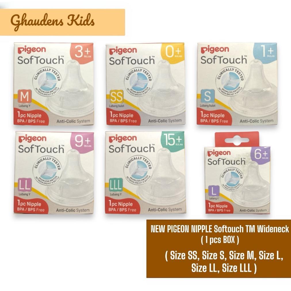 Nipple PIGEON Wideneck SofTouch TM Nipple size SS S M L LL LLL 1pcs Ori Pigeon