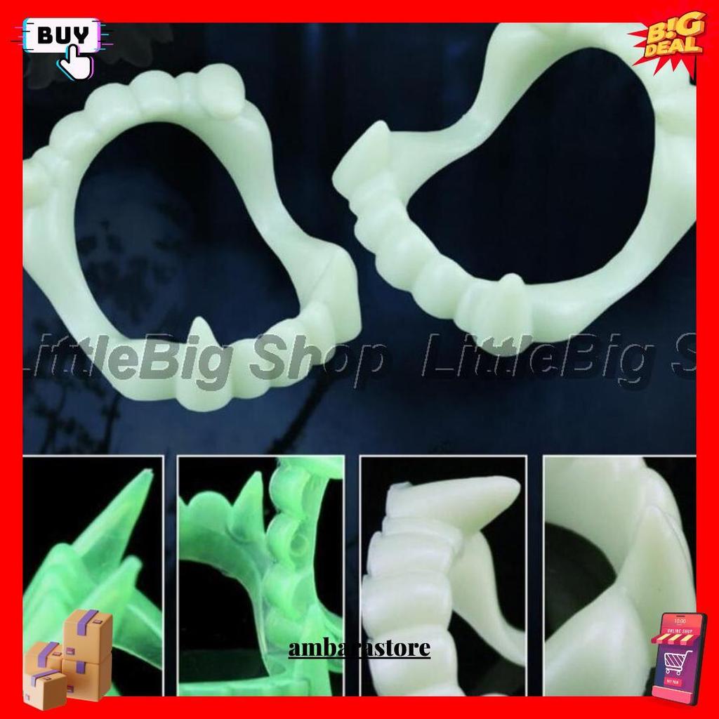 Ready Gigi Drakula  Palsu Glow In The Dark Elastis Terlaris