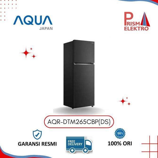 Kulkas Aqua AQR-D261(DS) Free Ongkir Jabodetabek 2 Pintu Dark Silver