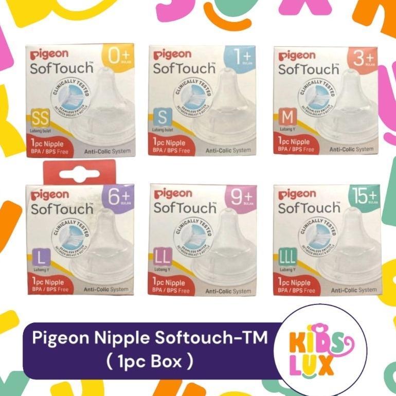Nipple Pigeon Wideneck Softouch TM Nipple Size SS M L LL LLL 1pcs Ori Pigeon