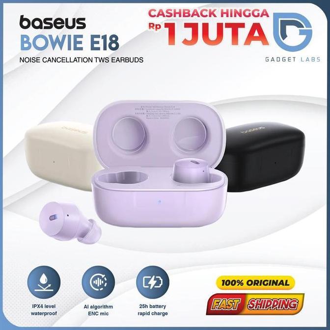 Promo Baseus Bowie E18 TWS Bluetooth Earphone Earbuds Bloetooth Erphone IPX4 - Headset Henset Diskon