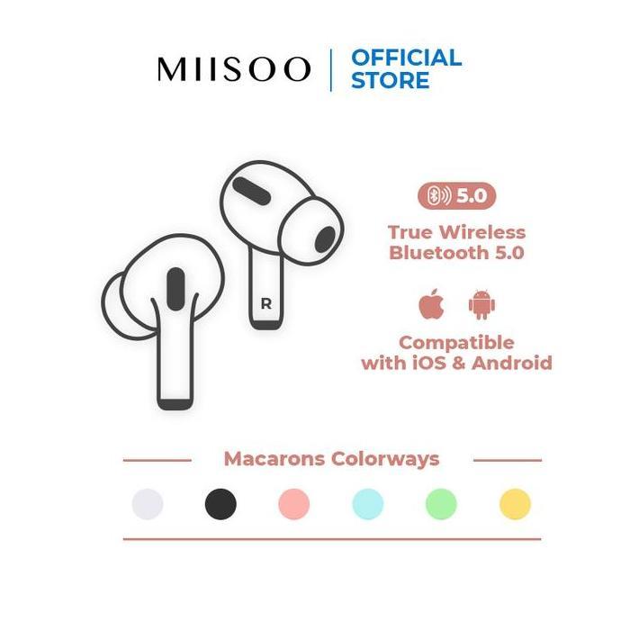 Promo MIISOO Earphone PRO Macaron TWS Earphone IZIN POSTEL TRUE Wireless Diskon