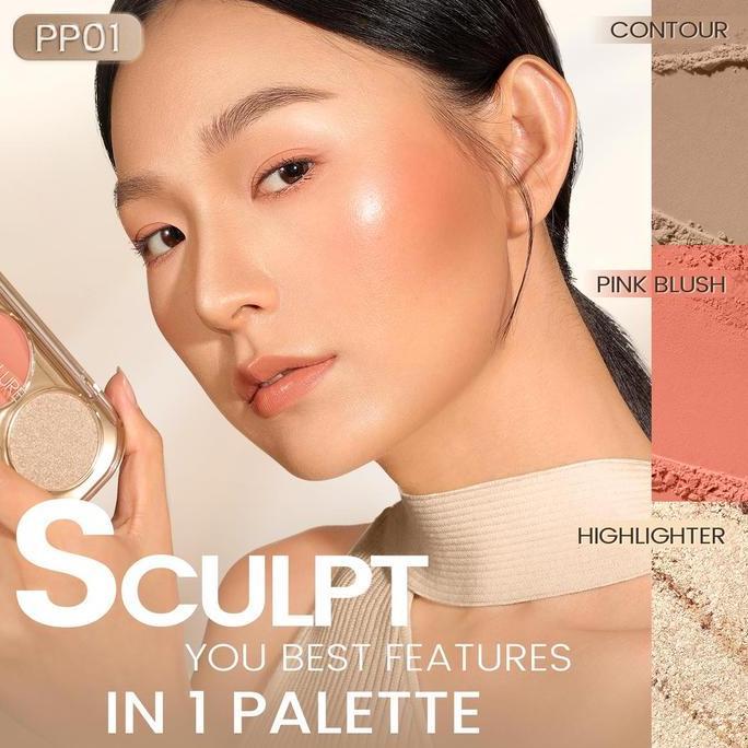 Mild.stander - FOCALLURE Pro-Sculpt 3-in-1 Palette | Highlighter Contour Blush