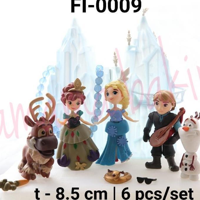 Terjangkau Fi-0009 Topper Figurine Hiasan Kue Frozen Elsa Anna Olaf Istana Es
