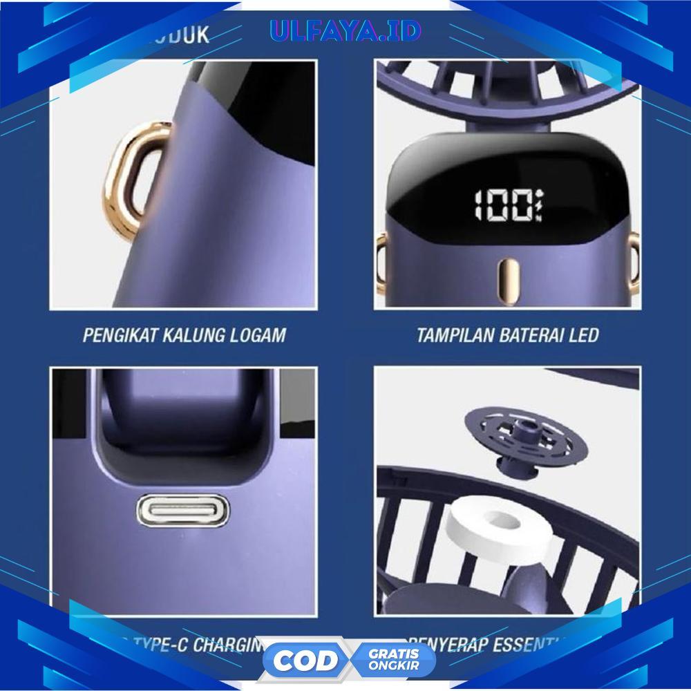 WS Kipas Angin Portable Mini USB Lipat / Kipas Portable Leher / LED Display Portable Handheld Fan 5-