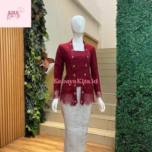 KEBAYA MERAH PUTIH !! khusus kemerdekaan RI Kebaya brukat merah putih murah | kebaya flo |Kebaya kut