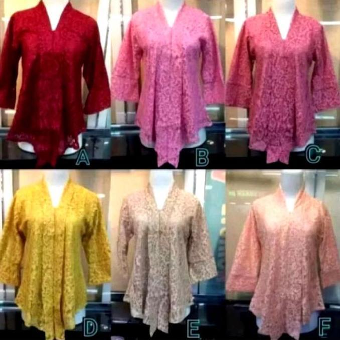 Atasan Kebaya Floy Jumbo M - 4L LD 130 Atasan Kebaya Floy Kartini Brukat Modern BSize Kebaya Brukat 