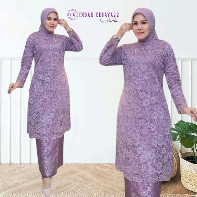 Setelan Kebaya Tunik Kurung Brokat Modern Elegan Baju Dress Wanita Dewasa Kondangan Pesta Lamaran At