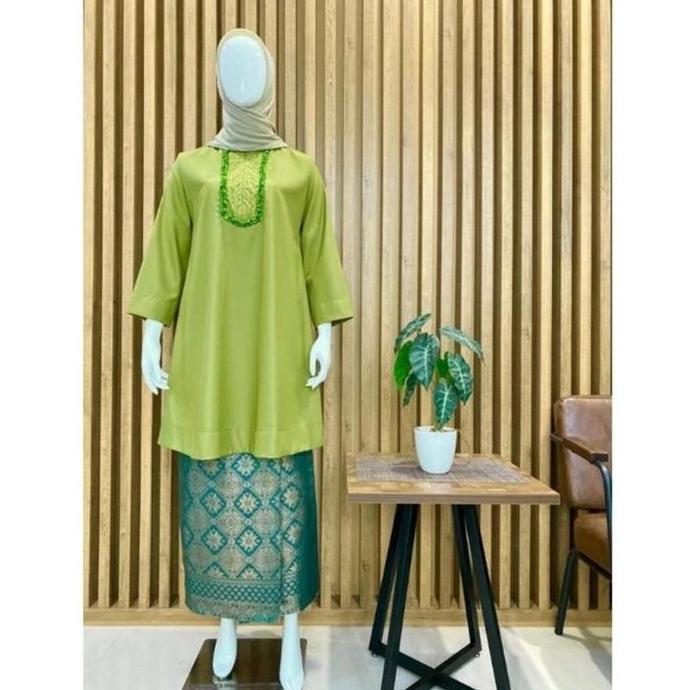 Atasan tunik payet batu bahan toyobo/ baju kirung modern