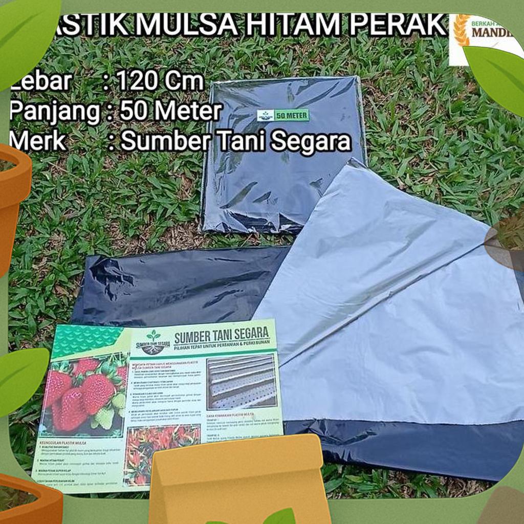Plastik Mulsa Hitam Perak 50 Meter Mtr