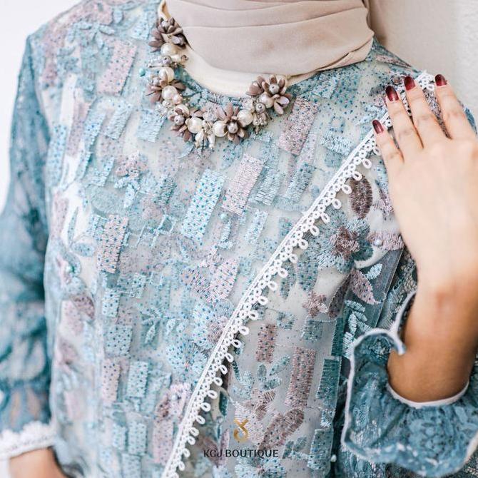 KCJ -  AGHNIA Outer Tunik Tile Bordir Kombinasi brukat