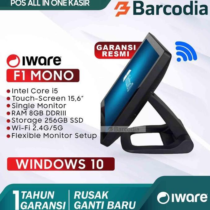 Grosir Mesin Kasir Pc Pos All In One Iware F1 Mono Intel Core I5 Ram 8/256Gb Touchscreen Win 10