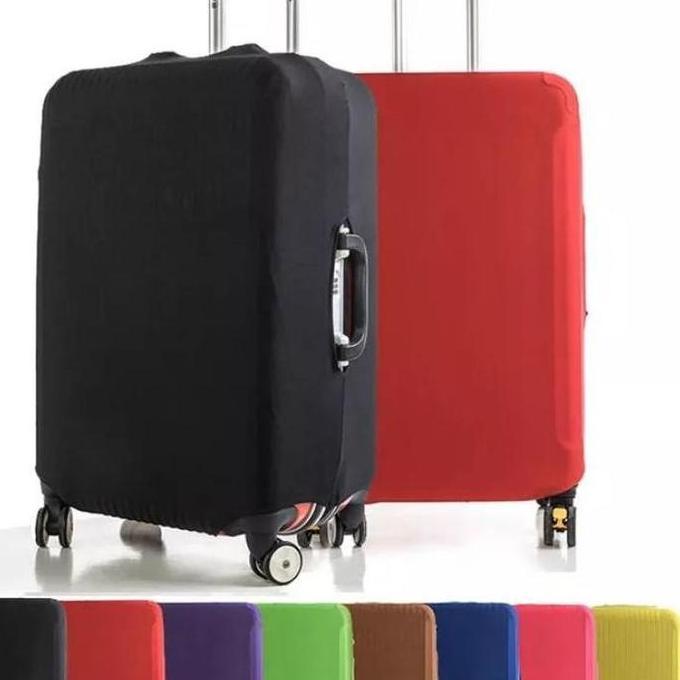 Terbaru Sarung Koper Pelindung Koper Warna Polos Luggage Cover 481001 Fleksibel dengan Lubang Handle