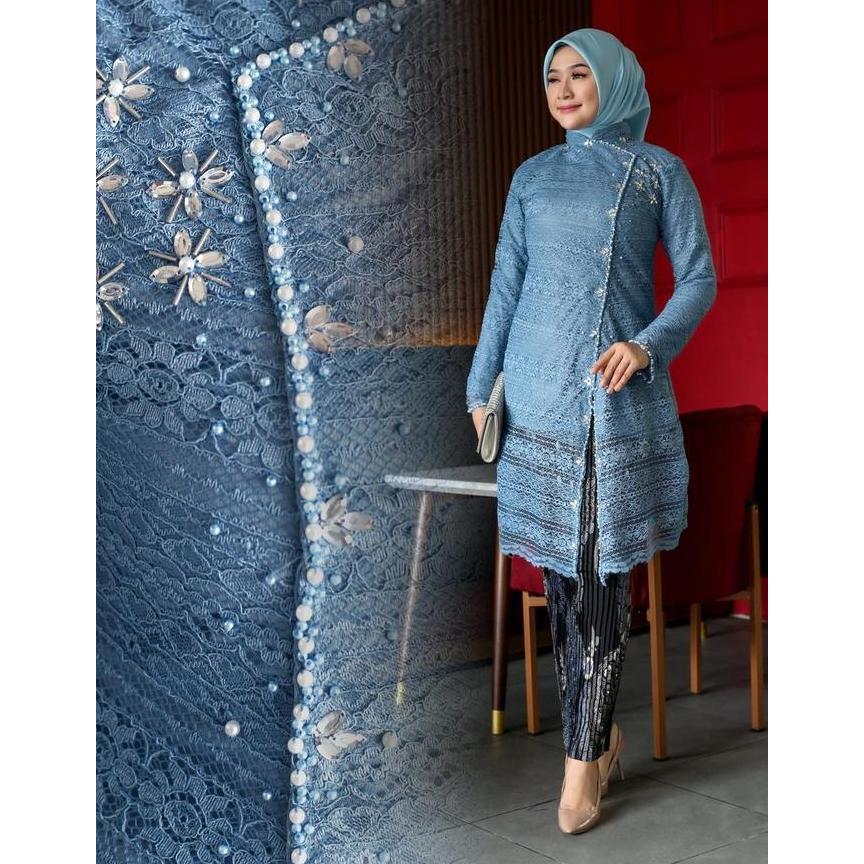 New Kebaya Tunik Brokat Janggan Sudah Ful Payet Baju Seragam Pesta Kondangan Keluarga Kebaya Wanita 