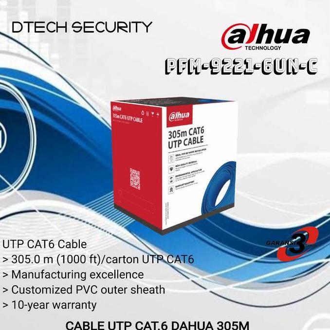 Kabel Lan Utp Cat6 Dahua 305M / Kabel Utp Cat 6 Dahua 1 Rol Warna Biru