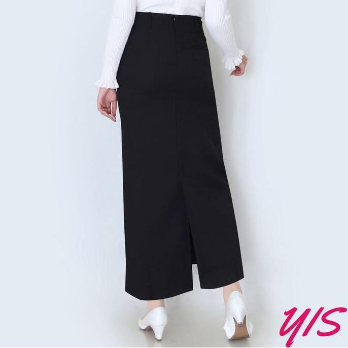 Rok Span Belah Belakang Rok Kerja Wanita Panjang Rok Formal Kantor Wanita Tebal Hitam Bawahan