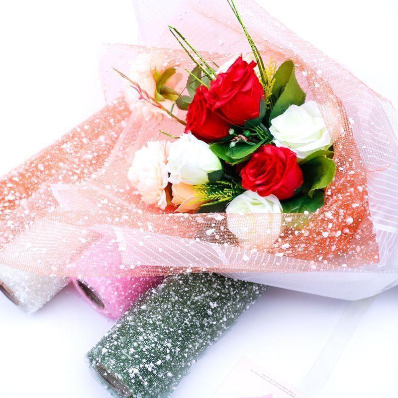 Kain Tile Salju / Snowy Wrapping Paper / Snowflake Polymesh