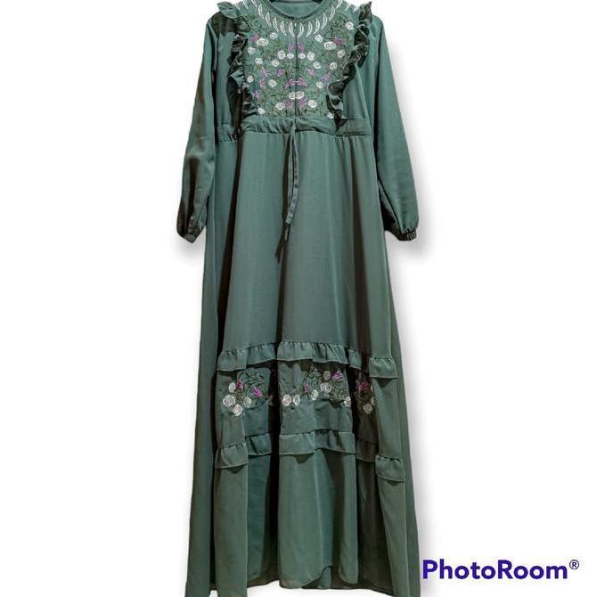 gamis kebaya seruty babydoll bordir bunga terbaru