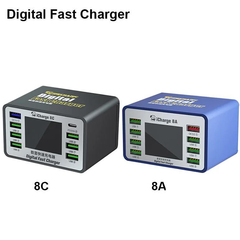 MECHANIC iCharge 8A 8C USB Fast Charger 8-port Fast Charge Multi-port Smart Digital Display for IP A