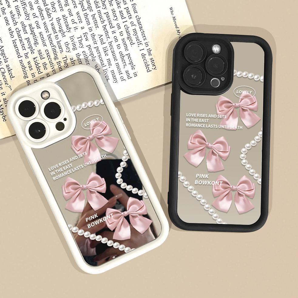 CUCI GUDANG OPPO A3 A3X 4G 5G HP SILIKON CASING HANDPHONE MODE SOFTCASE UNTUK JZ MIRROR PINK BOW 820