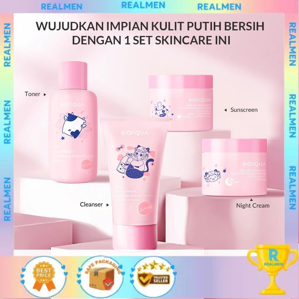 Bioaqua 4Pcs Skincare Paket Niacinamide | Bioaqua X Doraemon Set Paket Skincare Anak Isi 5Pcs - Bpom