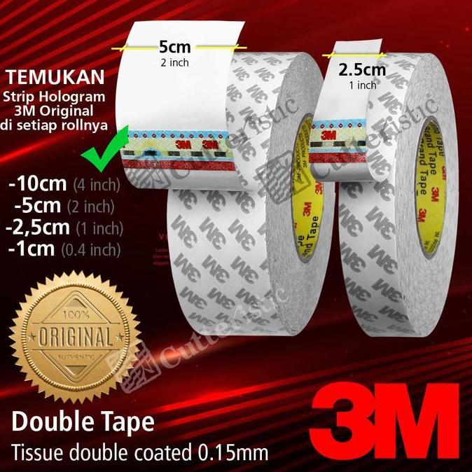 Promo 3M Double Tape 25mm 50mm x 50 M, 9080a Tisu Tissue Tissu Diskon