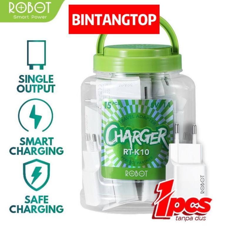 Charger ROBOT RT-K10 1output 1A / Batok charger ROBOT RT-K10 1A ORIGINAL (-U_U-)