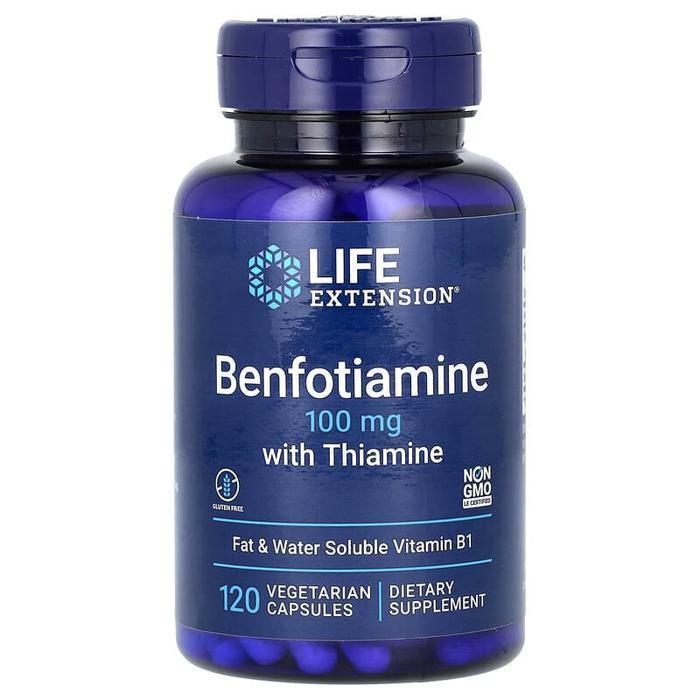 Life Extension 100mg Benfotiamine + Thiamine Vit B1 25mg NonGMO