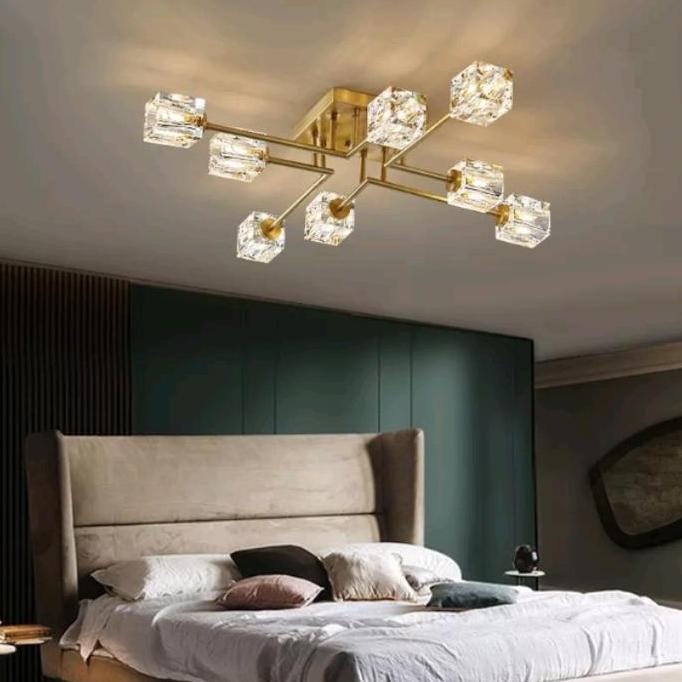 Terlaris Lampu Gantung Plafon Crystal Modern Hias Ruang Tamu