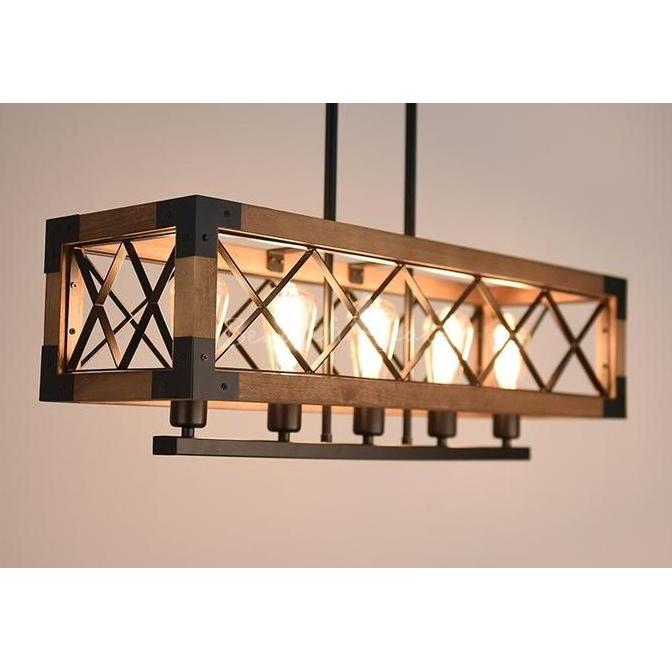 Terlaris Kap Lampu Cafe Gantung Kayu Besi, Kap Lampu Hias Industrial