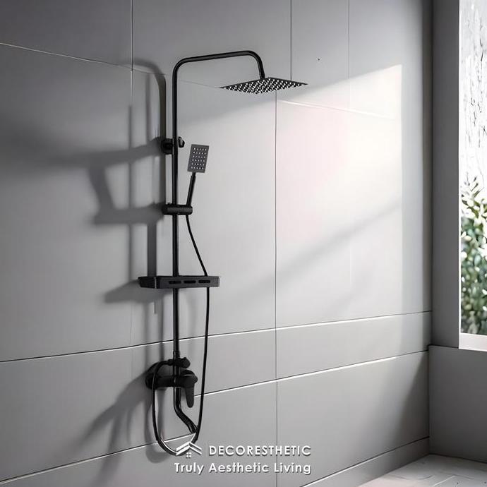 Decoresthetic Set Shower Dinding Panas Dingin Kamar Mandi Set Kepala Sower Kotak Peralatan Mandi