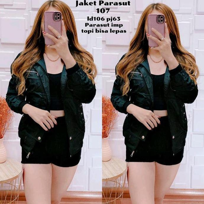 Jaket parasut hodie topi lepas jaket parasut impor model random