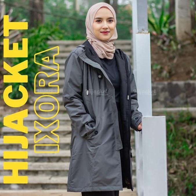 HIJACKET IXORA JAKET HIJAB WANITA MUSLIMAH JAKET PARASUT TEBAL