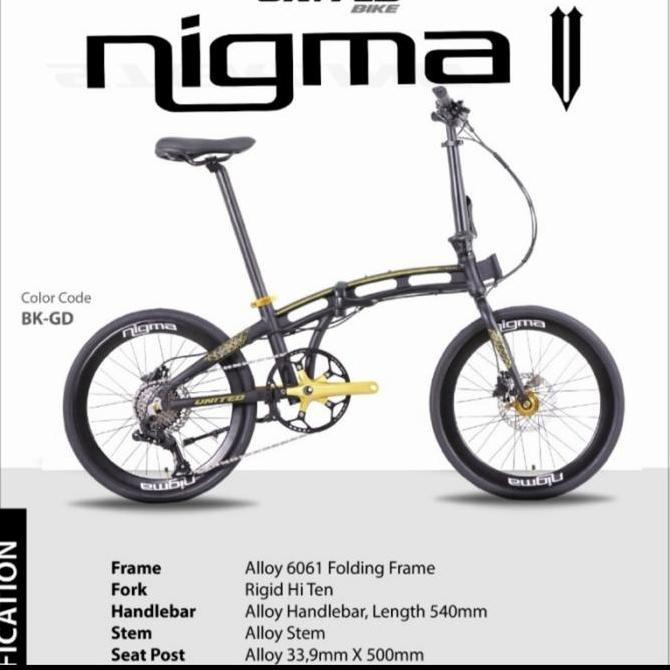 Promo Sepeda lipat 20 inch United Nigma V 5 New Diskon