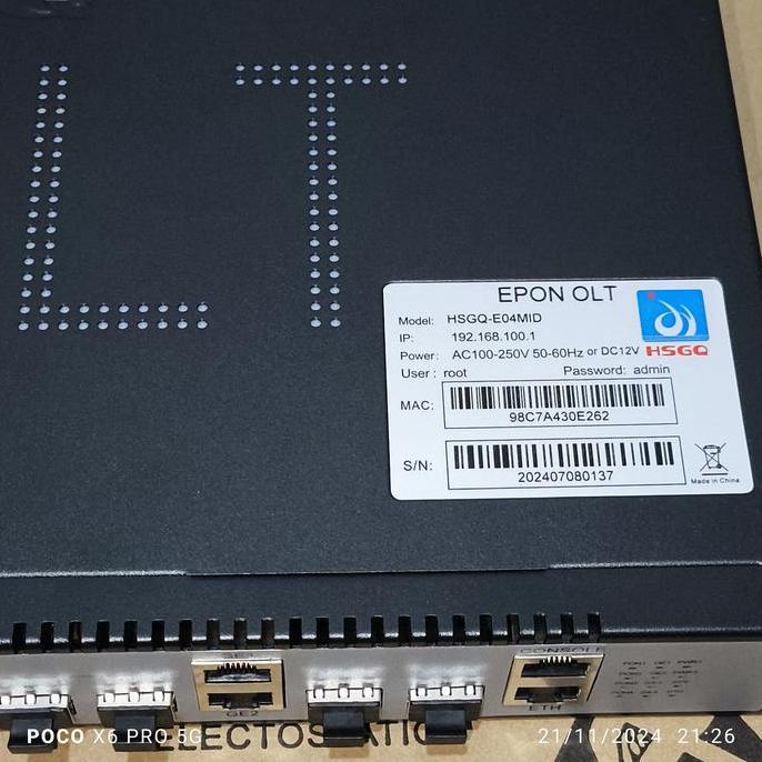 OLT HSGQ E04M 4 pon lengkap dengan sfp