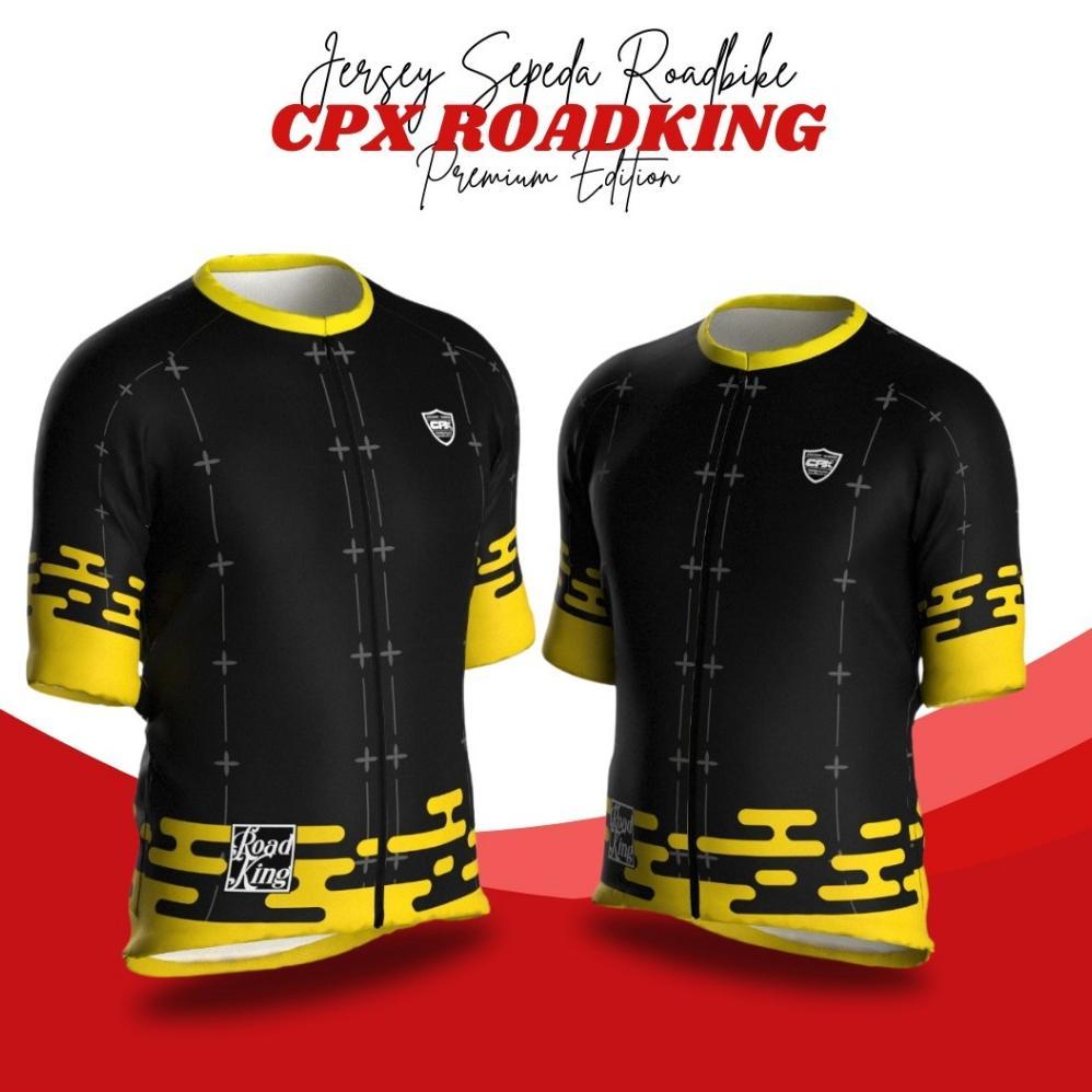 PROMO CPX Roadking Jersey Sepeda Pria Lengan Pendek Gowes Seli Dryfit Berpori Saku Belakang Full Res