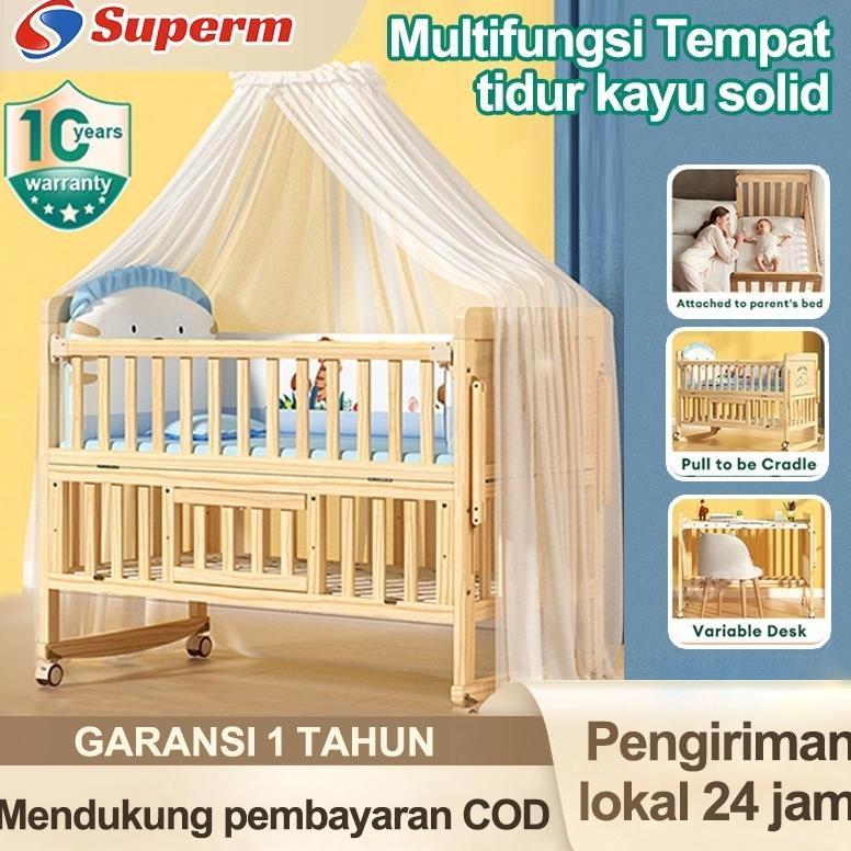 rocking Baby Box Bayi / rocking baby bed / ranjang bayi / Kayu Solid  tempat tidur bayi