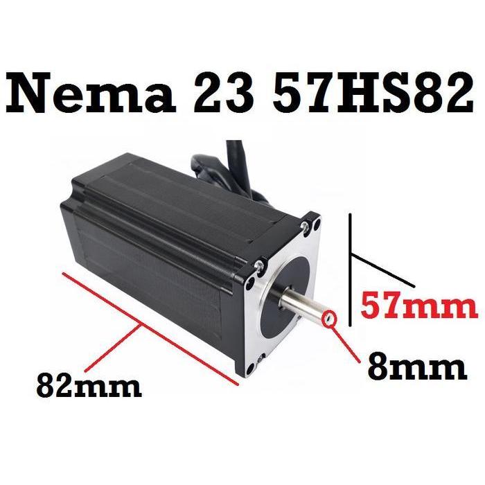 [Haebot] Motor Stepper Nema 23 57Hs82 2.2Nm 82Mm 3A 315Oz Cnc Robot Laser Router Plasma Milling High
