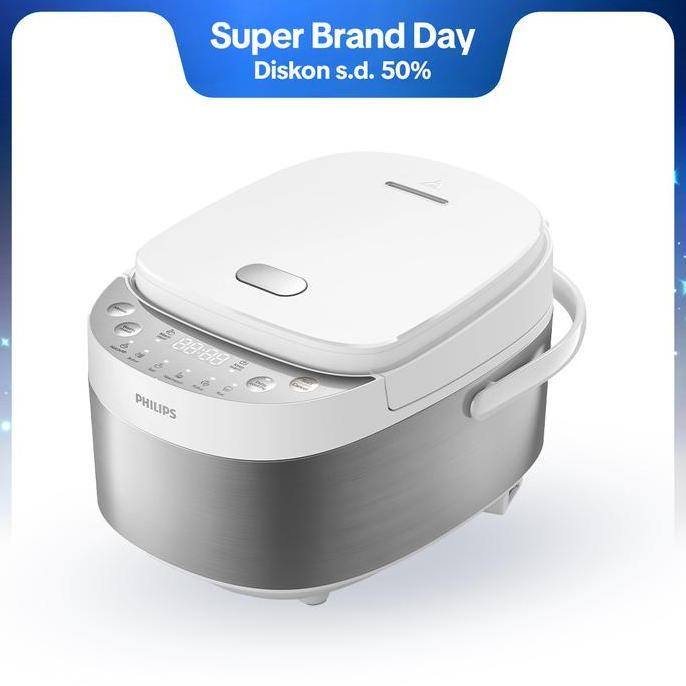 Philips 0.85L Digital Mini Rice Cooker HD3170/33 - White, Inner Pot Anti Lengket, rice cooker philip