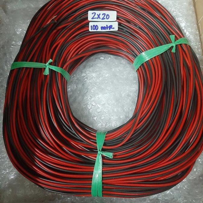 Kabel merah hitam 2x20/kabel merah hitam/kabel speaker /kabel serabut