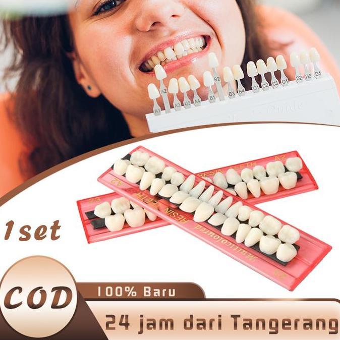 NUWAX Gigi Palsu Full Set Atas Bawah Gigi Tiruan Full Set Model Tampilan Gigi