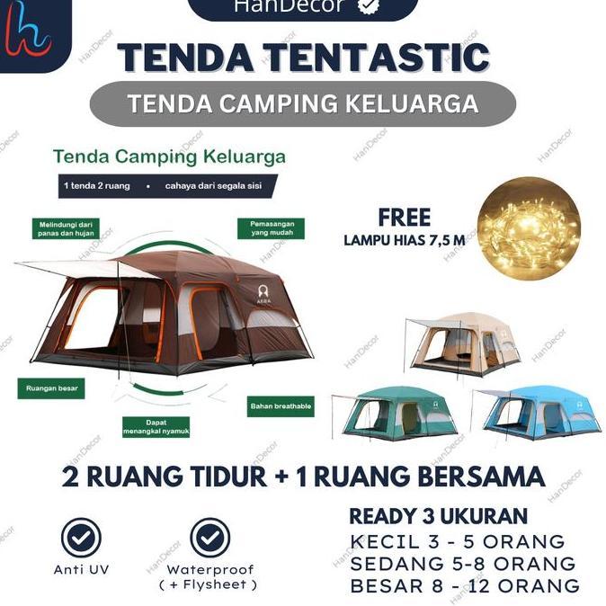 Terlaris Tenda Camping 4 Orang Dewasa | Tenda Camping Family 4 Orang 2 Ruangan