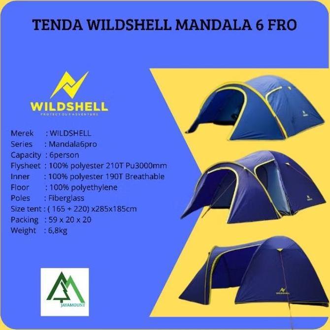 Terlaris Tenda Camping Dome 6 Orang Dauble Layer / Tenda Wildshell Mandala 6 Pro Outdoor