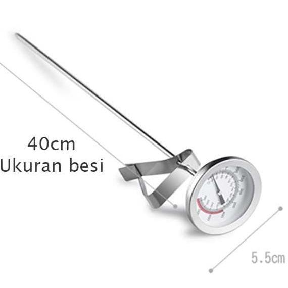 MEXALE Bimetal Frying Thermometer 40 cm Ukur Suhu Minyak Air Analog 40cm