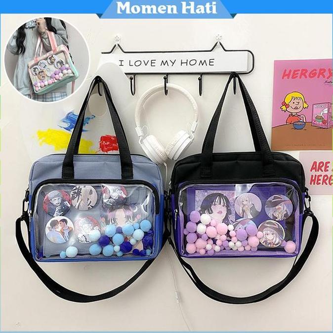 VEXANAF Itabag Selempang Kartun Transparan Untuk Badges Tas Kuliah