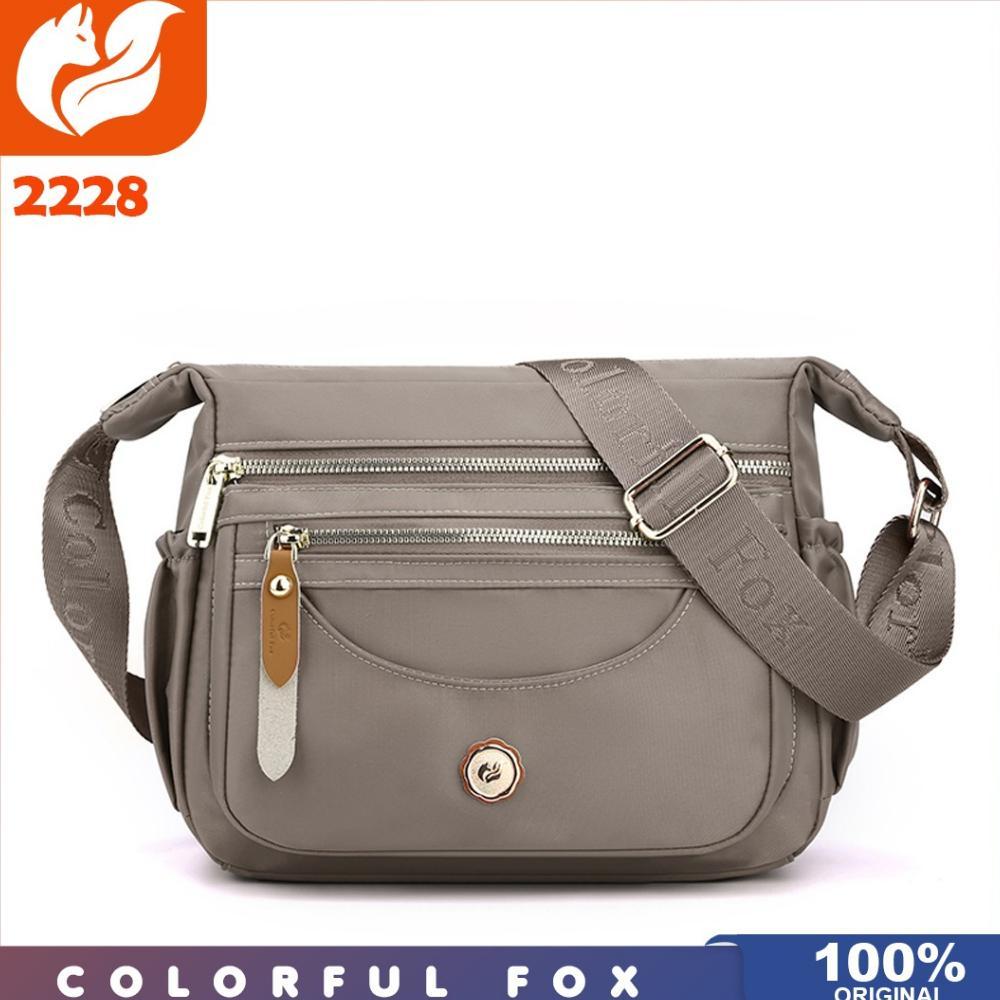 Colorful Fox Ori - Tas Selempang Wanita Colorful Fox 2228 Nilon Waterproof Tas Wanita